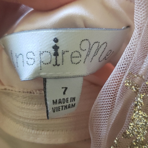 tulle mini dress with gold print details. - Picture 6 of 14